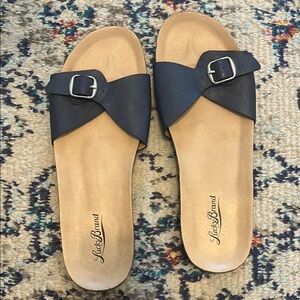 Lucky Brand Women's Navy Slide Sandals